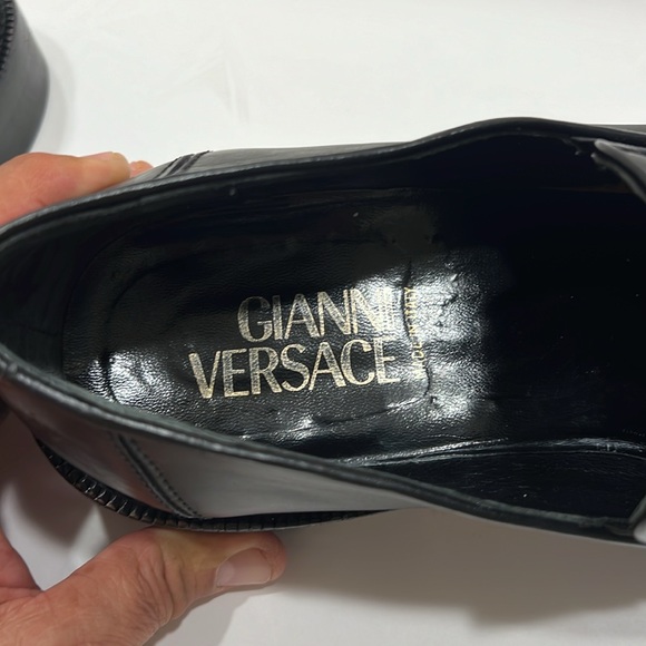 Gianni Versace, leather black dress shoes, size 10, but can fit an 11+ - Picture 6 of 11